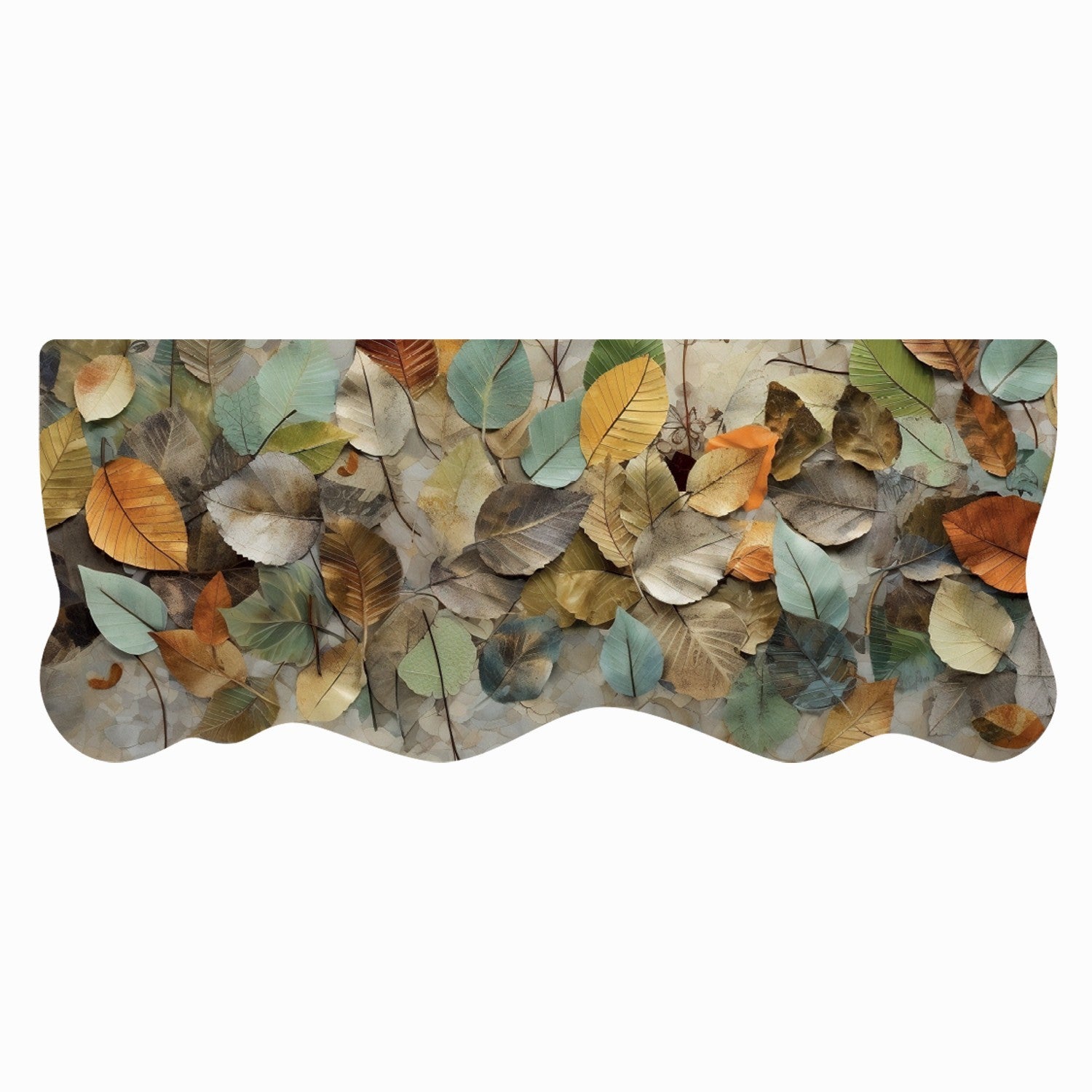 Dywan Kuchenny 50x120 cm Antypoślizgowa 100% Made in Italy Cyfrowy Wydruk Ukształtowany Le Forme Kolorowe Liście