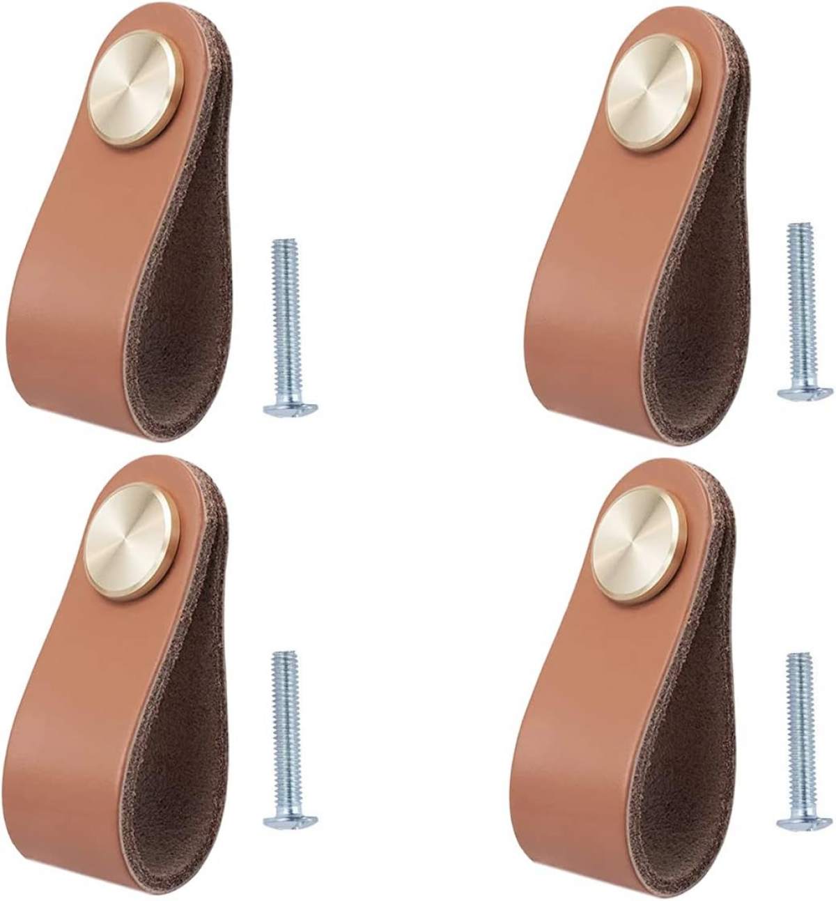 Set de 4 mânere din piele pentru mobilier, mânere din piele pentru uși de dulap, mânere vintage pentru mobilier, dulapuri, comode, baie 4buc
