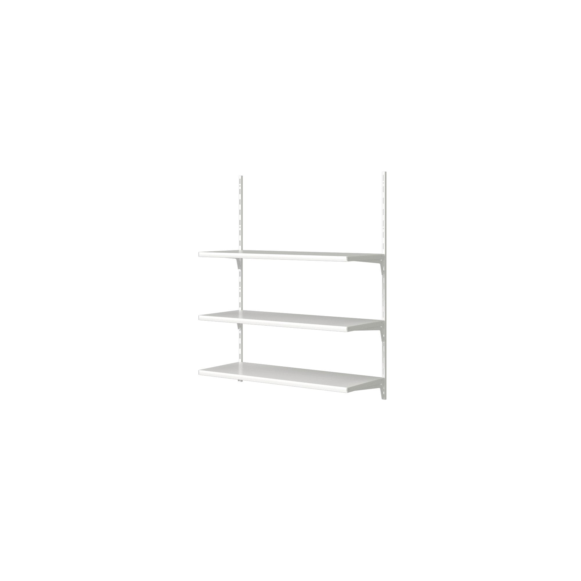 Zestaw wspornik prosty biały 2 szyny 100cm + 6 wsporników 30cm + 3 półki