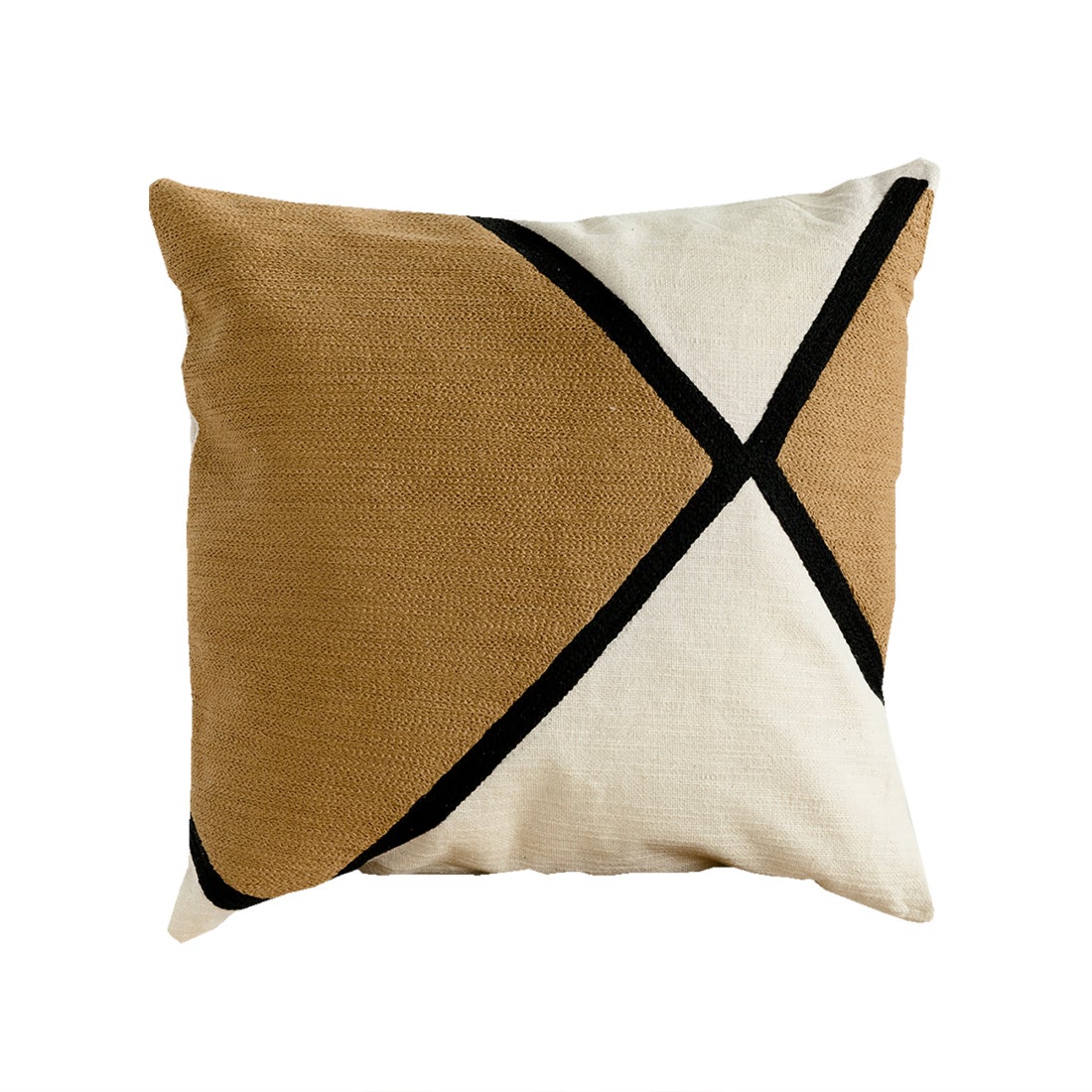 Cojín algodón mostaza 45 x 45 cm - 3
