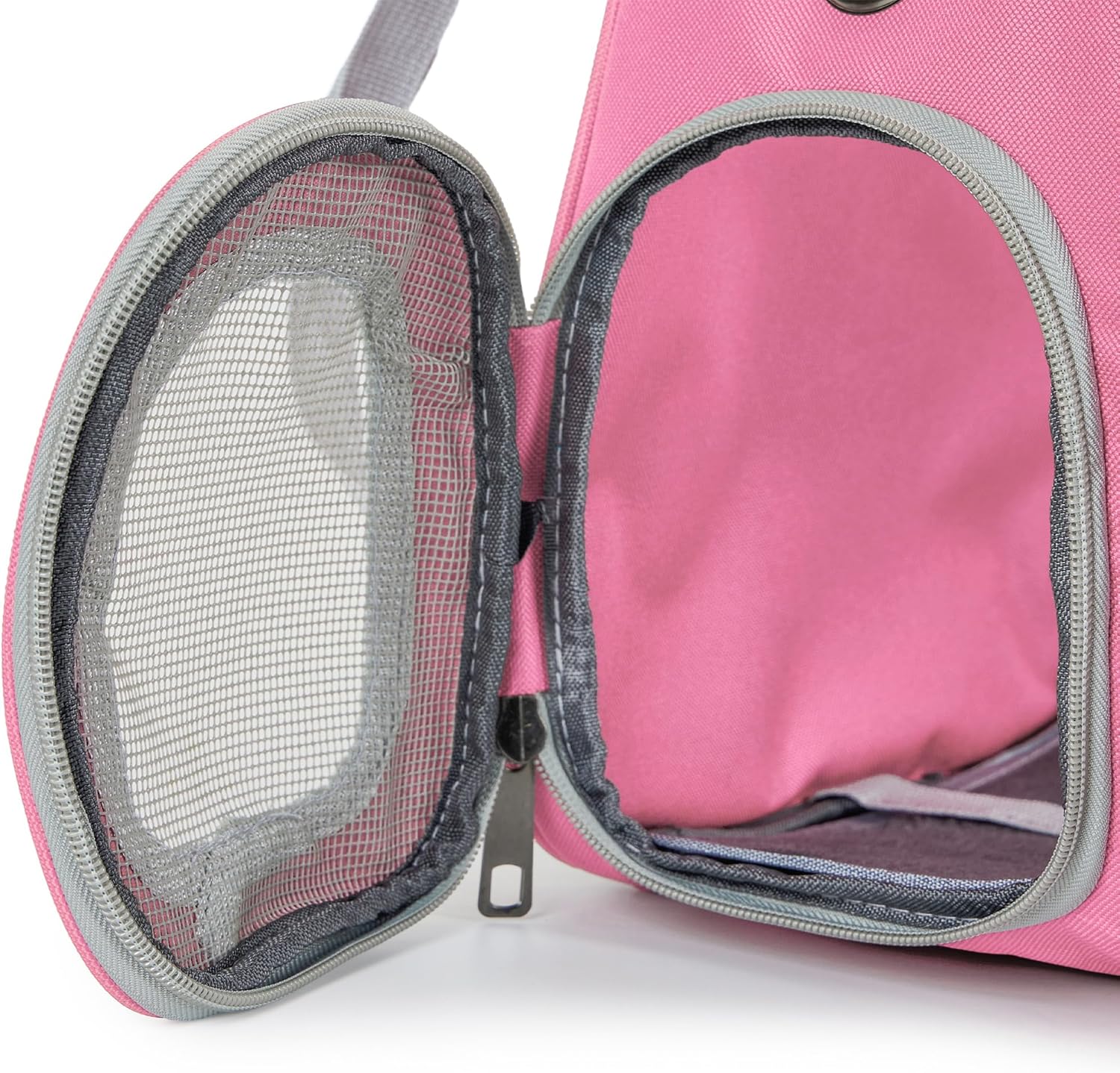 Mochila transparente para transportar gatos e cães de pequeno porte (rosa) - 5
