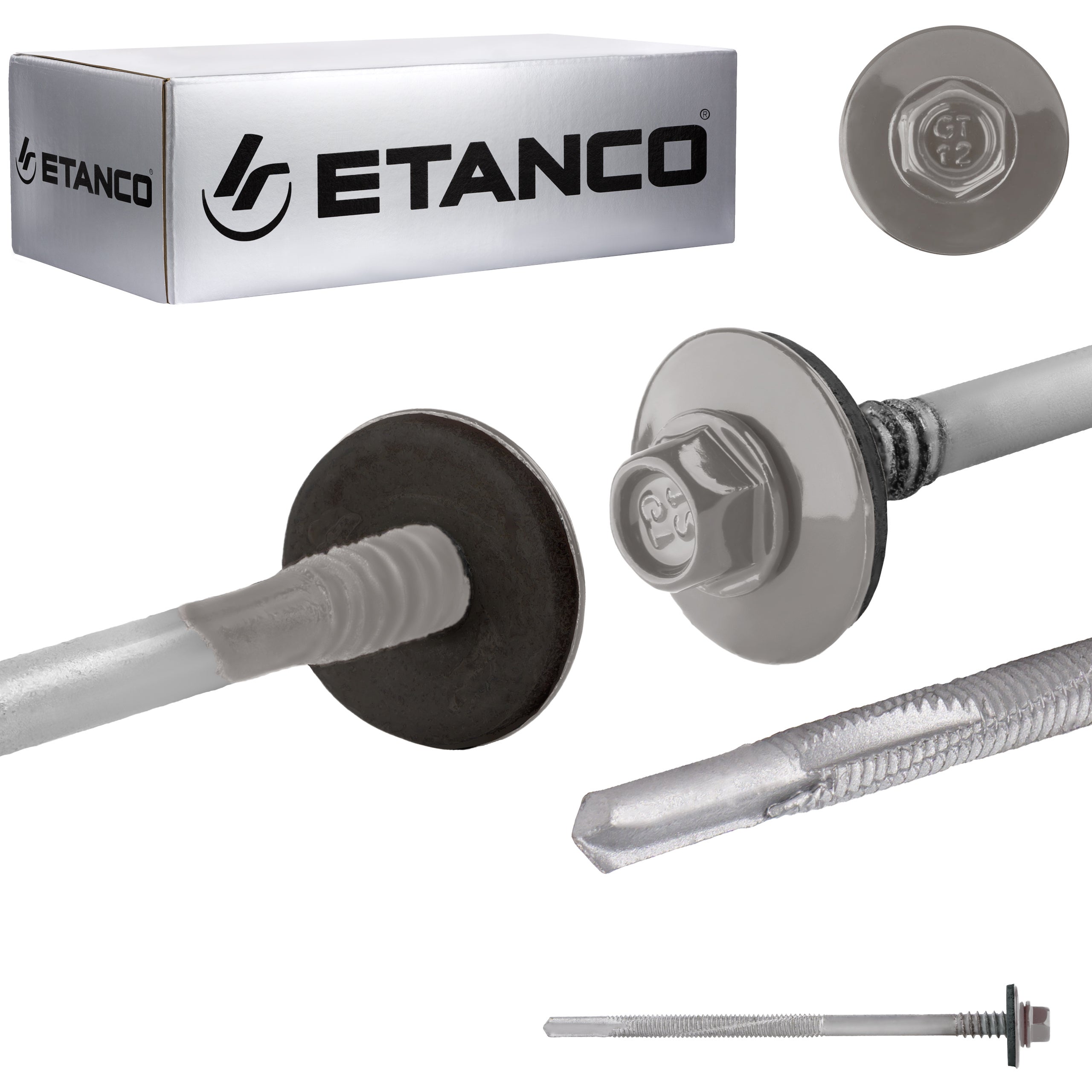 Wkręty do płyt warstwowych Etanco GTR12 SP 5,5/6,3x110 mm RAL 9007 100szt