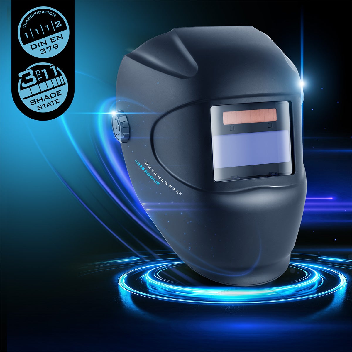 STAHLWERK Casque de soudage automatique ROOKIE Écran de soudage Masque de soudage DIN 3 DIN 11 - 3
