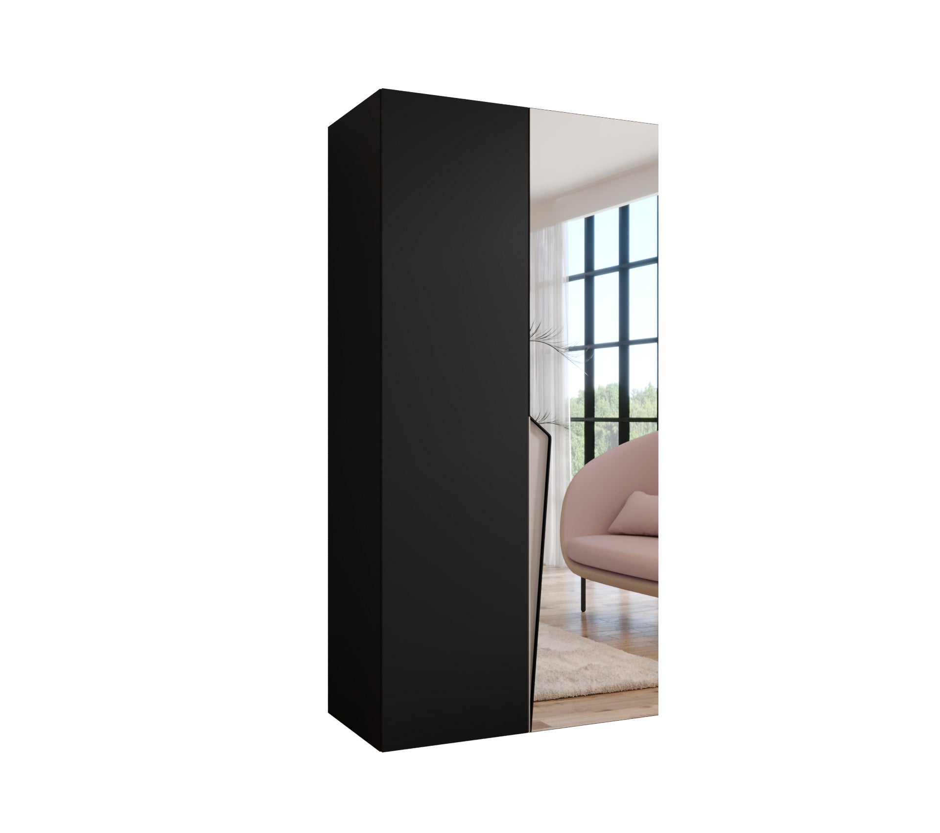 Szafa uchylna otwierana Piano 2 100 x 52 x 202 cm czarny + u. kaszmir