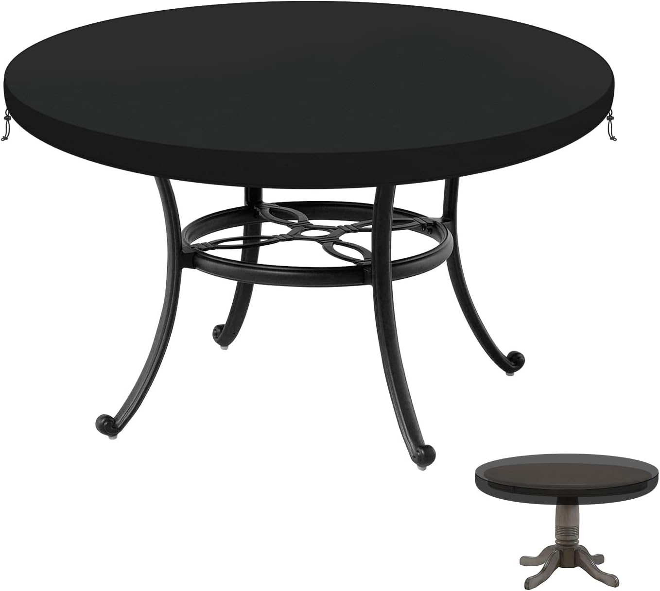 Okrągły pokrowiec na stół ogrodowy, wodoodporny pokrowiec na meble ogrodowe, odporny na promieniowanie UV pokrowiec na stolik kawowy do użytku na zew