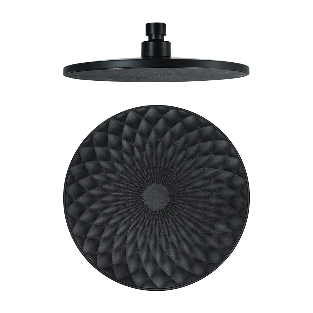 Głowica prysznicowa, 9" okrągła stała głowica prysznicowa, głowica deszczowa ABS, przyłącze G1/2", czarna