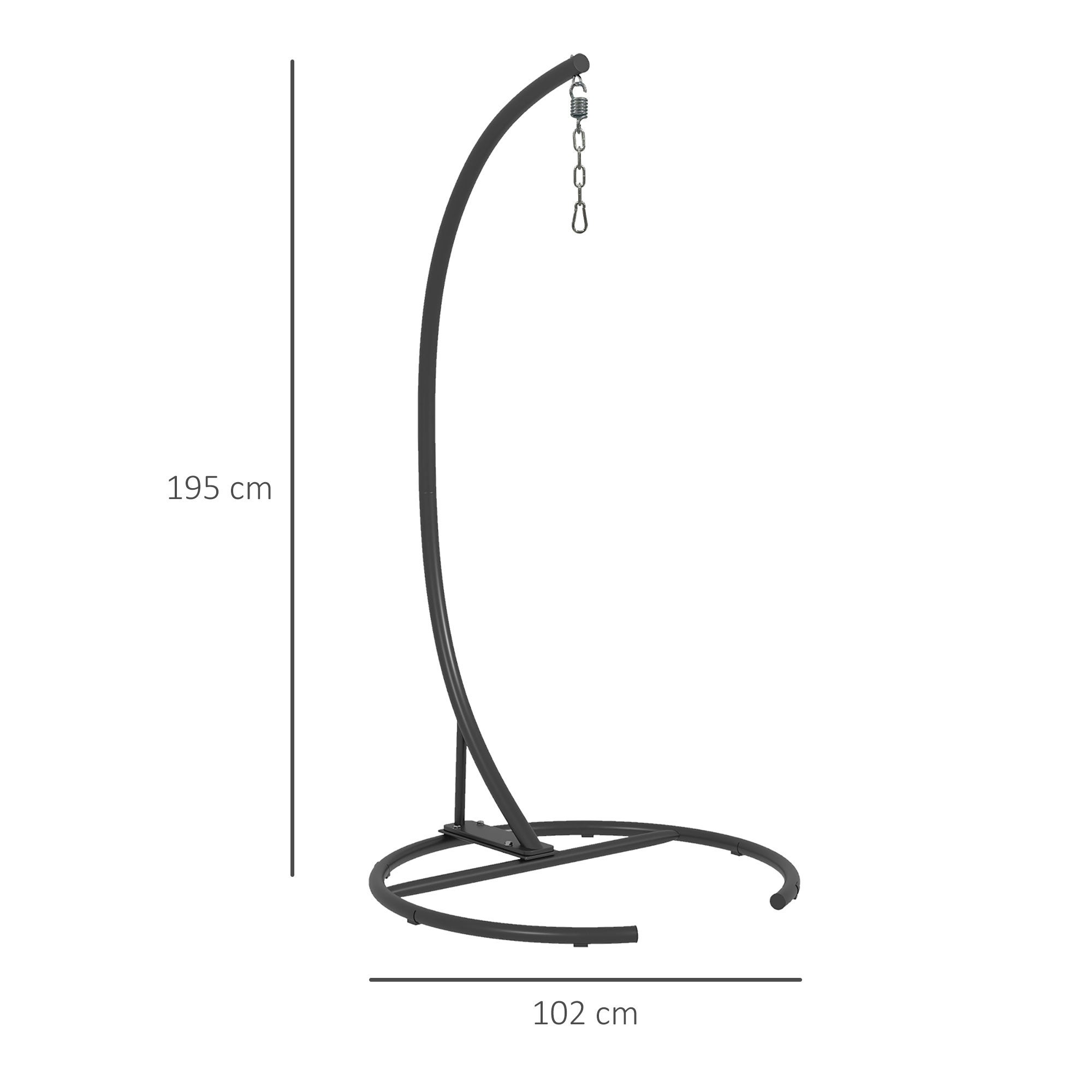 Suporte para Cadeira Suspensa Outsunny Aço Preto Ø102x195 cm - 3