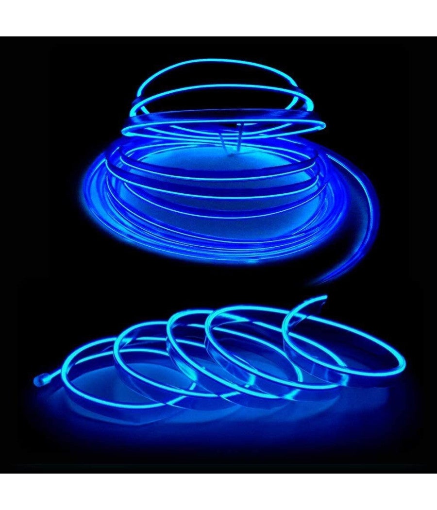 Trade Shop - Striscia Strip Led Per Interni Auto A 12v Fibra Ottica Luce Decorativa Atmosfera - Blu -5 Mt - - 8