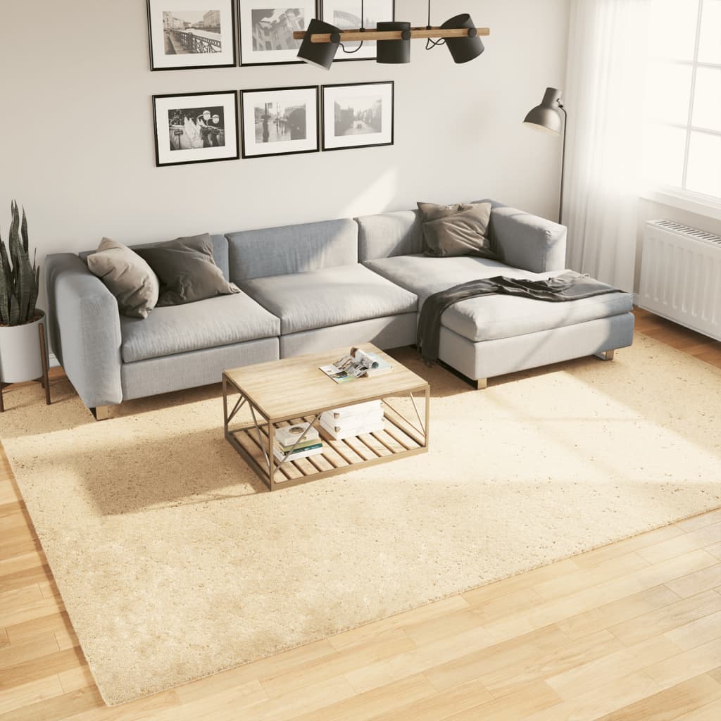 Huarte alfombra pelo corto suave y lavable crema 240x340 cm vidaxl