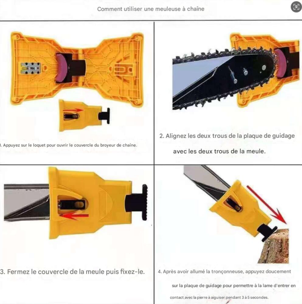 Affuteuse de Chaine Tronconneuse, Kit Affutage Chaine Tronçonneuse, Affûteur Portable Tronçonneuse avec 10 Pierres, Woodworking Quick Tools for Lumber - 6