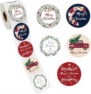 500 Pezzi Etichette Regalo Di Natale, Adesivi Per Incartare - Foto 6