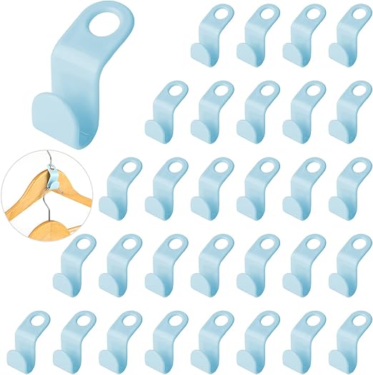 20 haczyków łączących wieszaki, oszczędzających miejsce (niebieskie), Magic Hook do garderoby