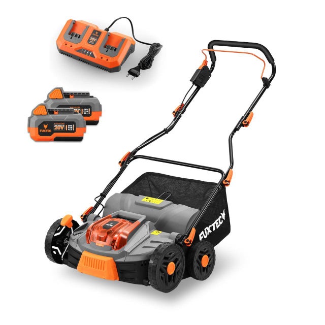 Set Arieggiatore a Batteria 40V FUXTEC E2VE38SET – Funzione 2-in-1 per Arieggiare e Ventilare, Cesto da 45L, Profondità Regolabile