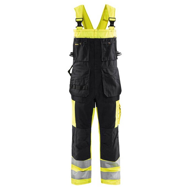 Cotte à bretelles Blaklader haute visibilité polycoton Jaune / Noir 46