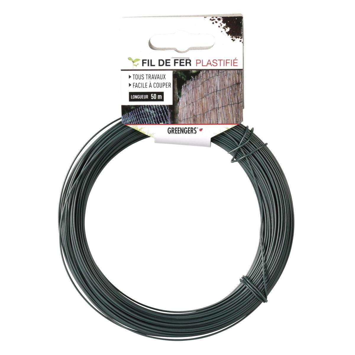 Fil De Fer Métal Plastifié Blanc - 1,3 Mm - Bobine 50 Mètres