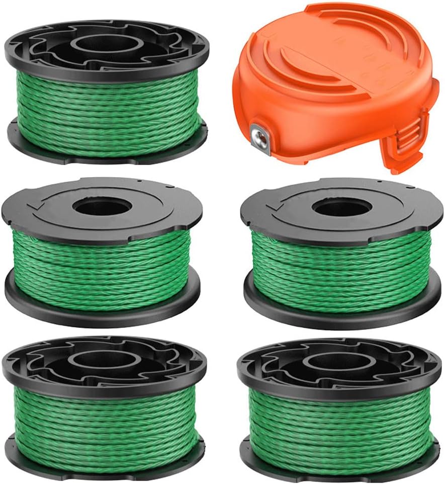 Szpula z żyłką do Black et Decker GL7033 GL8033 GL9035 A6486 podkaszarka akumulatorowa 2,0 mm 6,1 m, (5 + 1 szt.)