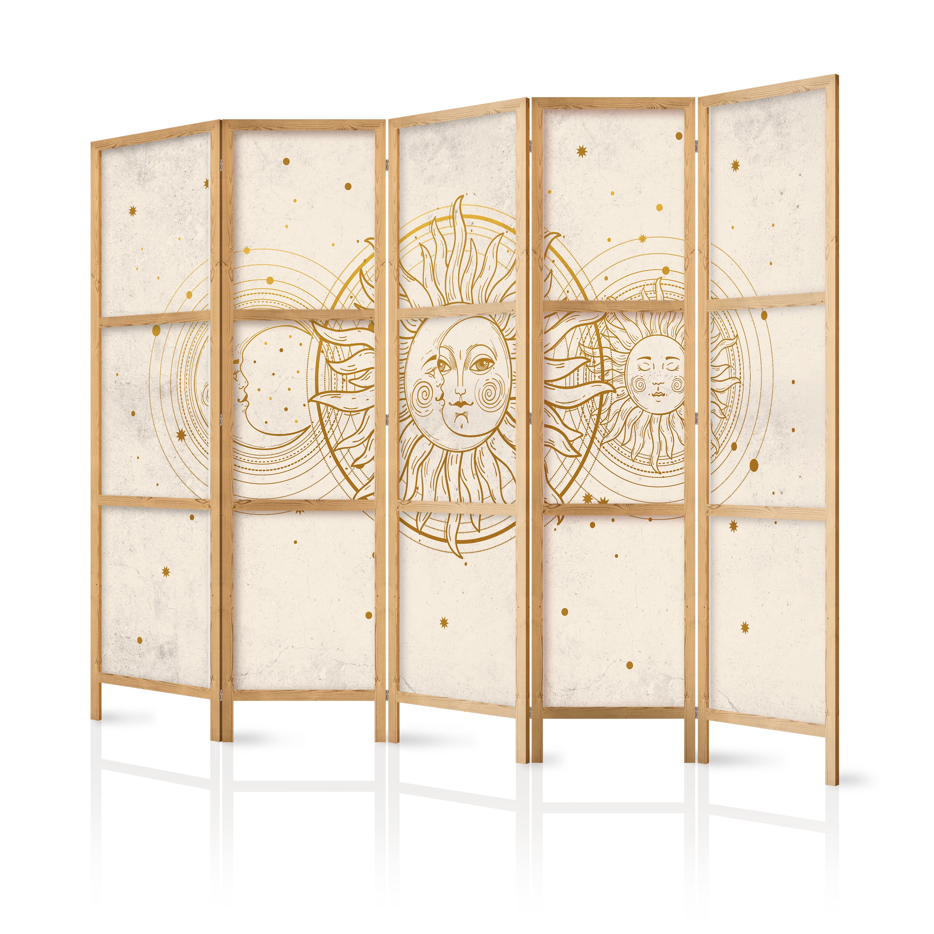 Biombo japonés - ilustración artística en estilo retro 225x172