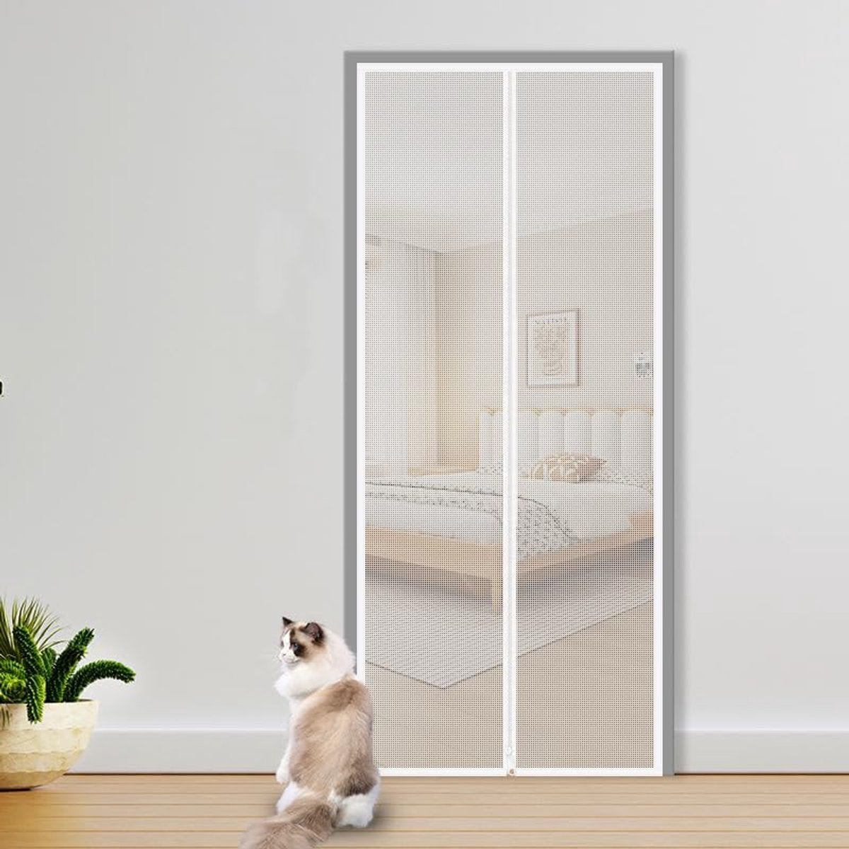 Plasă magnetică de țânțari, 90 x 200 cm, protecție împotriva insectelor cu deschidere stânga/dreapta, plasă de țânțari modernizată și mai lată