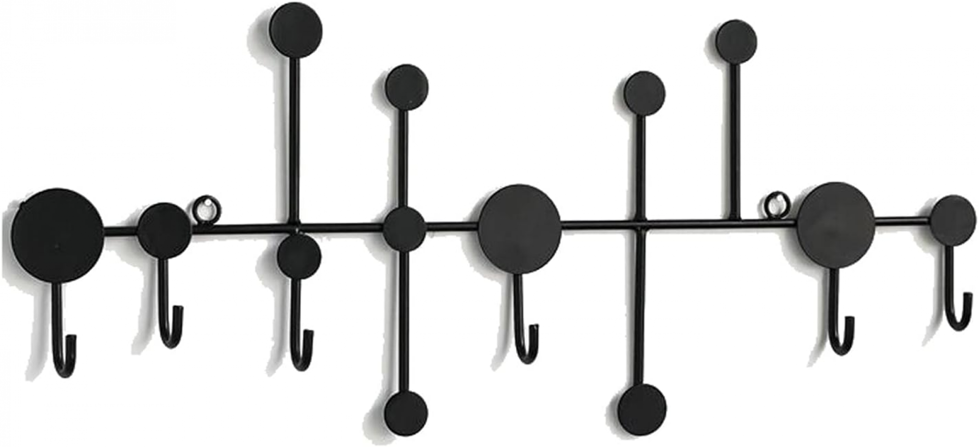 Wieszak ścienny na ubrania z 6 haczykami, uniwersalny wieszak na ubrania do wieszania płaszczy, plecaków, czapek, czarny