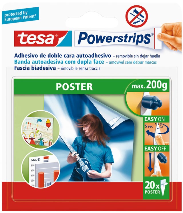 Tesa Powerstrips 58303 tiras de fijación adhesivas