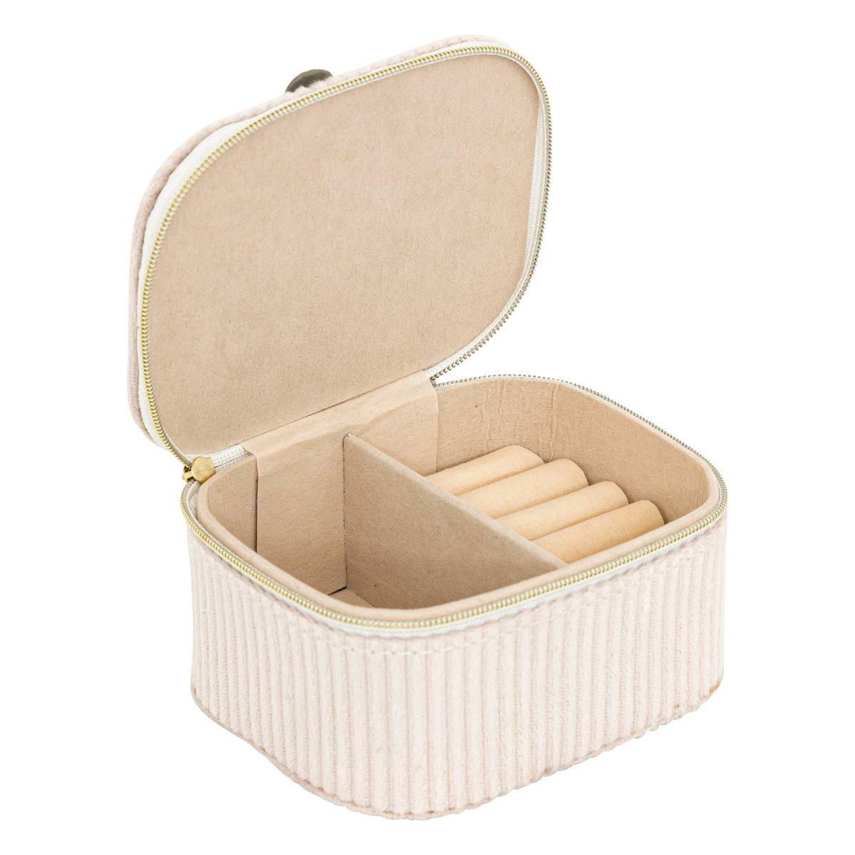 Boîte à bijoux Enya velours beige L11cm - Atmosphera Créateur d'intérieur - 3