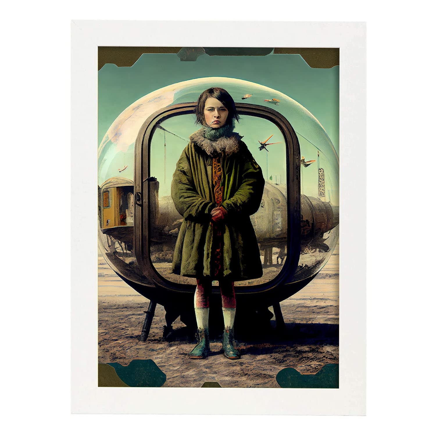 Nacnic poster bienvenida en estilo surrealismo cinematográfico ilustraciones y grabados de historieta abstracta y artística para a3 marcos blanco
