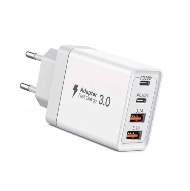 Chargeur USB C 40W Multiport Rapide, Prise USB Chargeur, Adaptateur Secteur pour Téléphones, Compatible iPhone, Samsung, iPad, Appareils Android