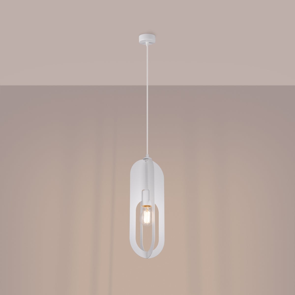 Lampa wisząca SYNEXUS 1 biała LED 3000K - 11x11x140cm Sollux