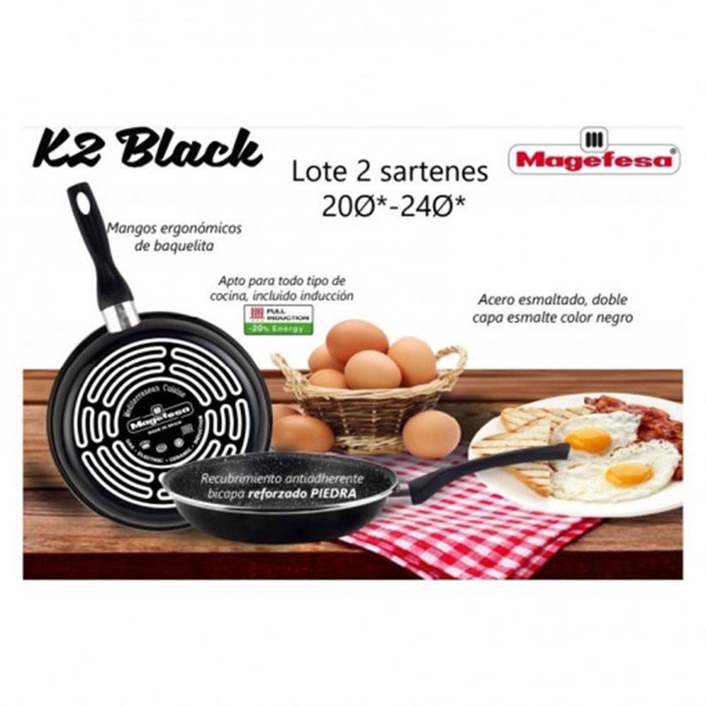 Magefesa Sartenes Black 20+24 Cm Lote Negro , Leroy Merlin