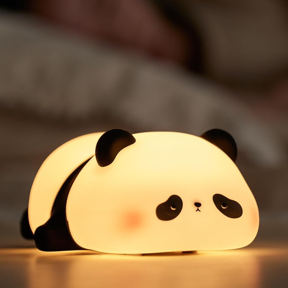 Urocza lampka nocna panda Ściemniana lampka LED z silikonu delikatna lampka nocna do pokoju dziecięcego i niemowlęcego idealna do karmienia piersią