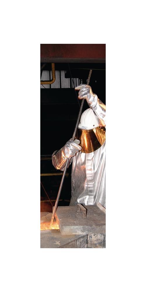 Gant de protection thermique 5 doigts taille univers. nature/argent cuir de séba - 2