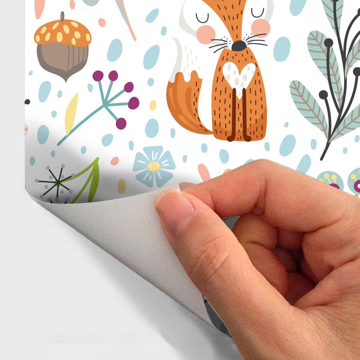 Adesivo arazzo stanza dei bambini gli animali dei boschi - Sticker adesivo - adesivi murali - 60x60cm - 4