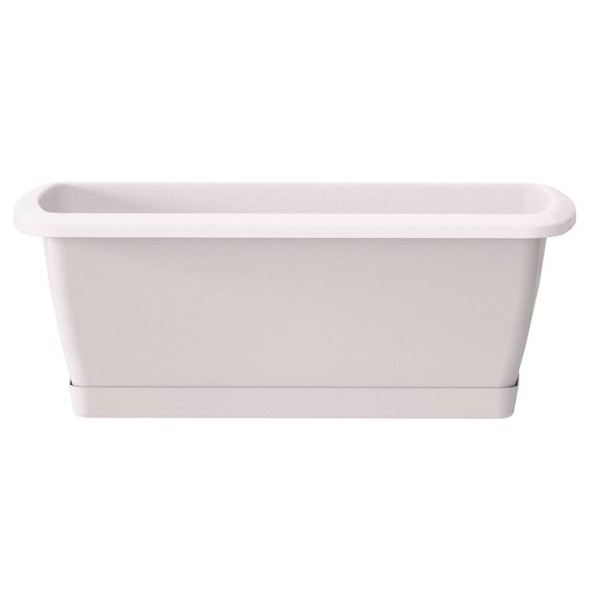 Jardinière Respana avec support en plastique couleur blanc, dimensions 49 (longueur) x 18,4 (largeur) x 14,5 (hauteur) cm - 2