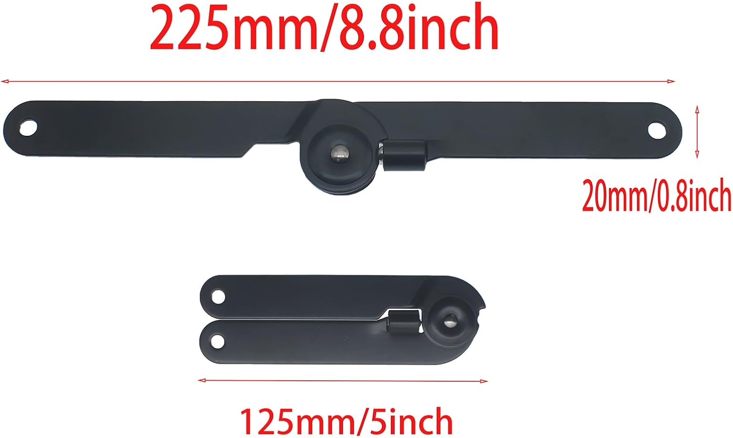 Lot de 2 charnières de support de couvercle pliables noires, pivotantes à 180 degrés, adaptées aux fenêtres, échelles, armoires, boîtes à bijoux, etc. - 2