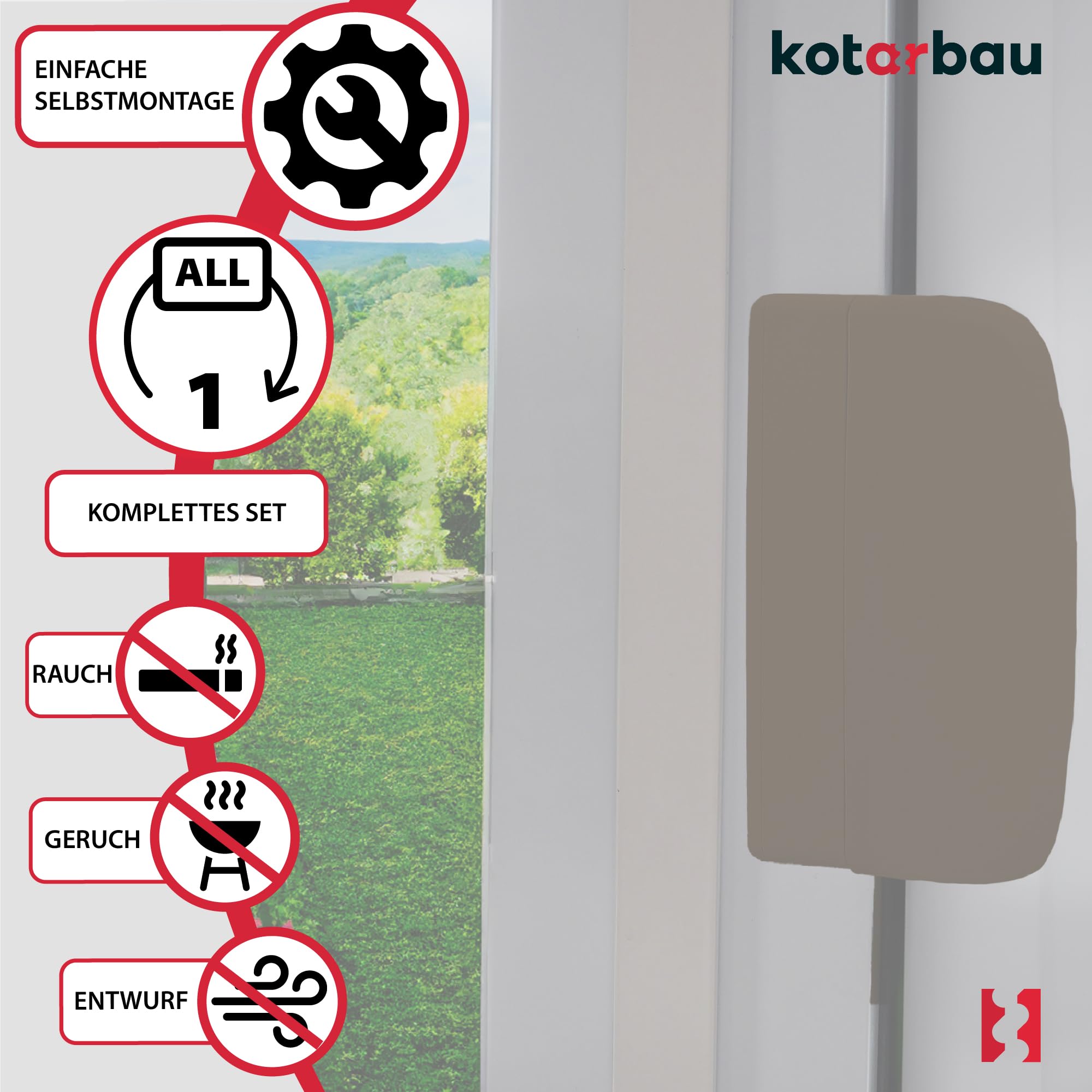 Poignee de Baie Vitree Coulissante - PVC - Brun - Poignee Porte Fenetre PVC - Montage Facile - Durable KOTARBAU - 5