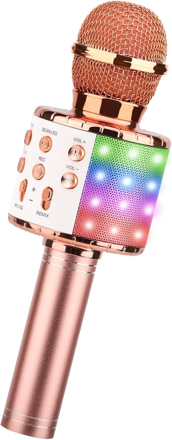 Microphone Karaoke sans Fil, Micro Karaoké Bluetooth Portable avec LED — free download