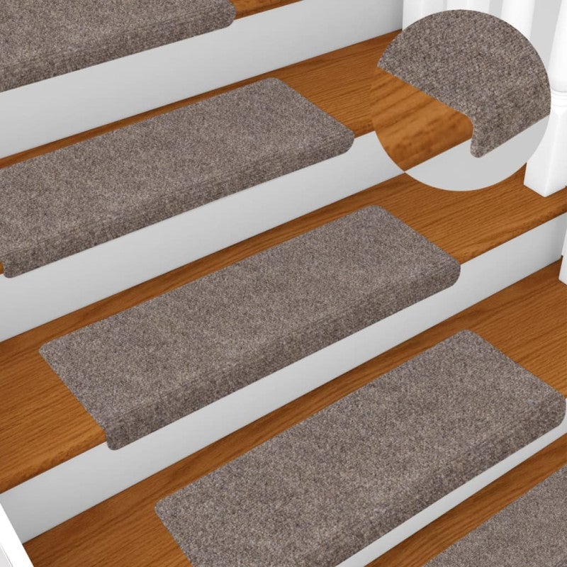 Maty na schody samoprzylepne 15 szt. 65x21x4 cm beżowe prostokątne krawędzie vidaXL