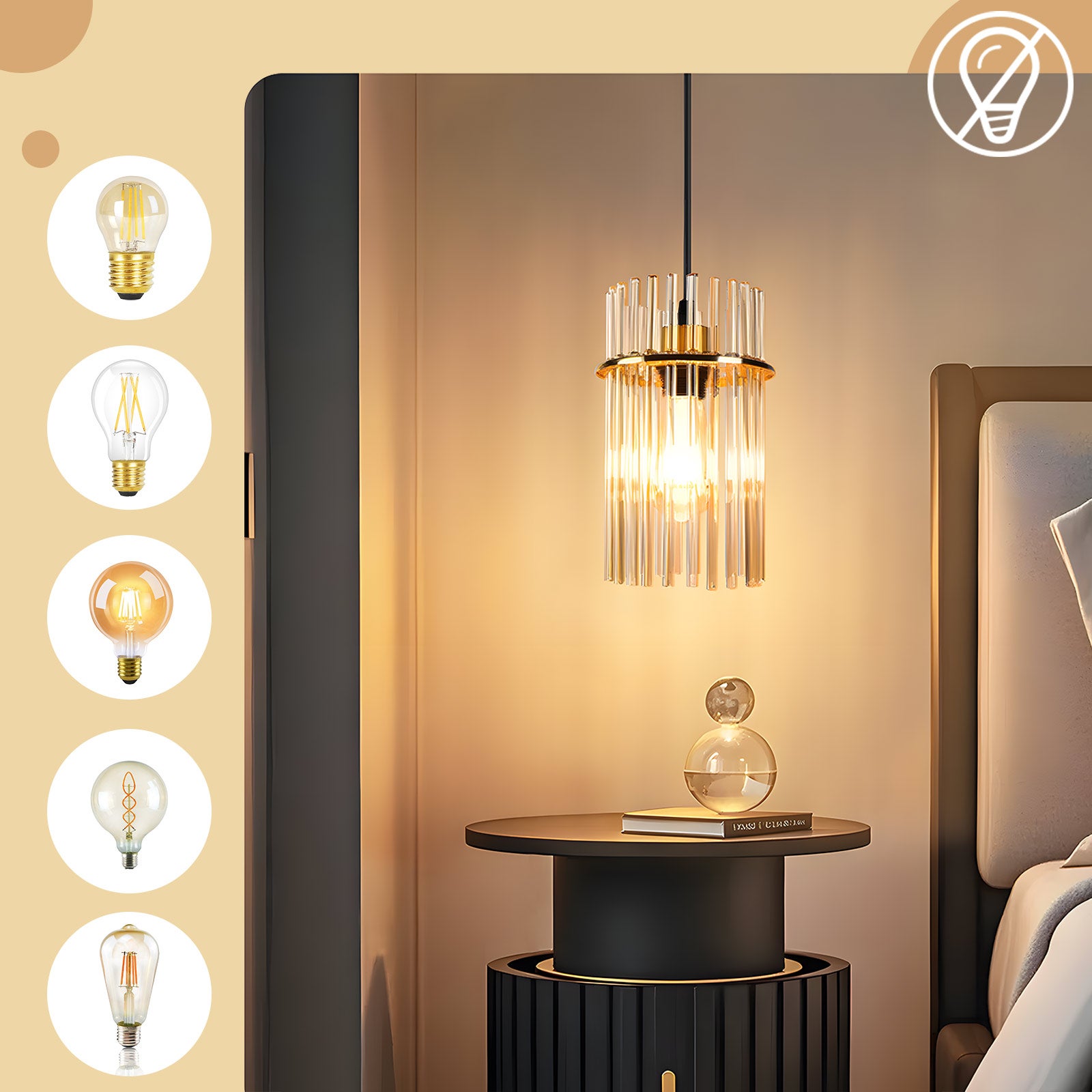 ZMH Lampa wisząca jednopunktowa, oprawka E27 szklana, kolor złoty, Ø16cm, do jadalni, kawiarni, baru, kuchni, salonu (żarówka nie jest dołączona) - 3