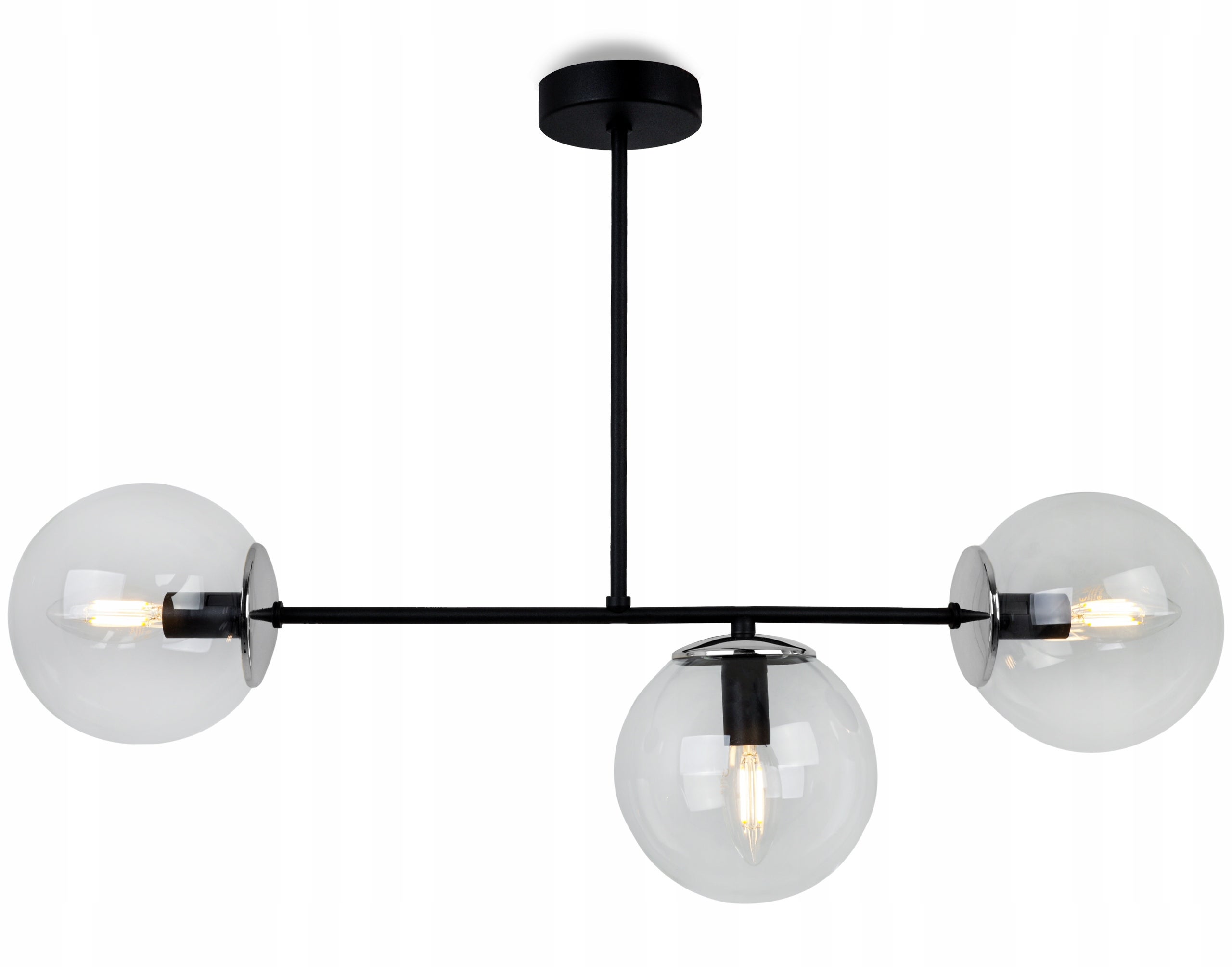 Lampa sufitowa wisząca modern 3xE14 klosz okrągły transparentny Light Home LH