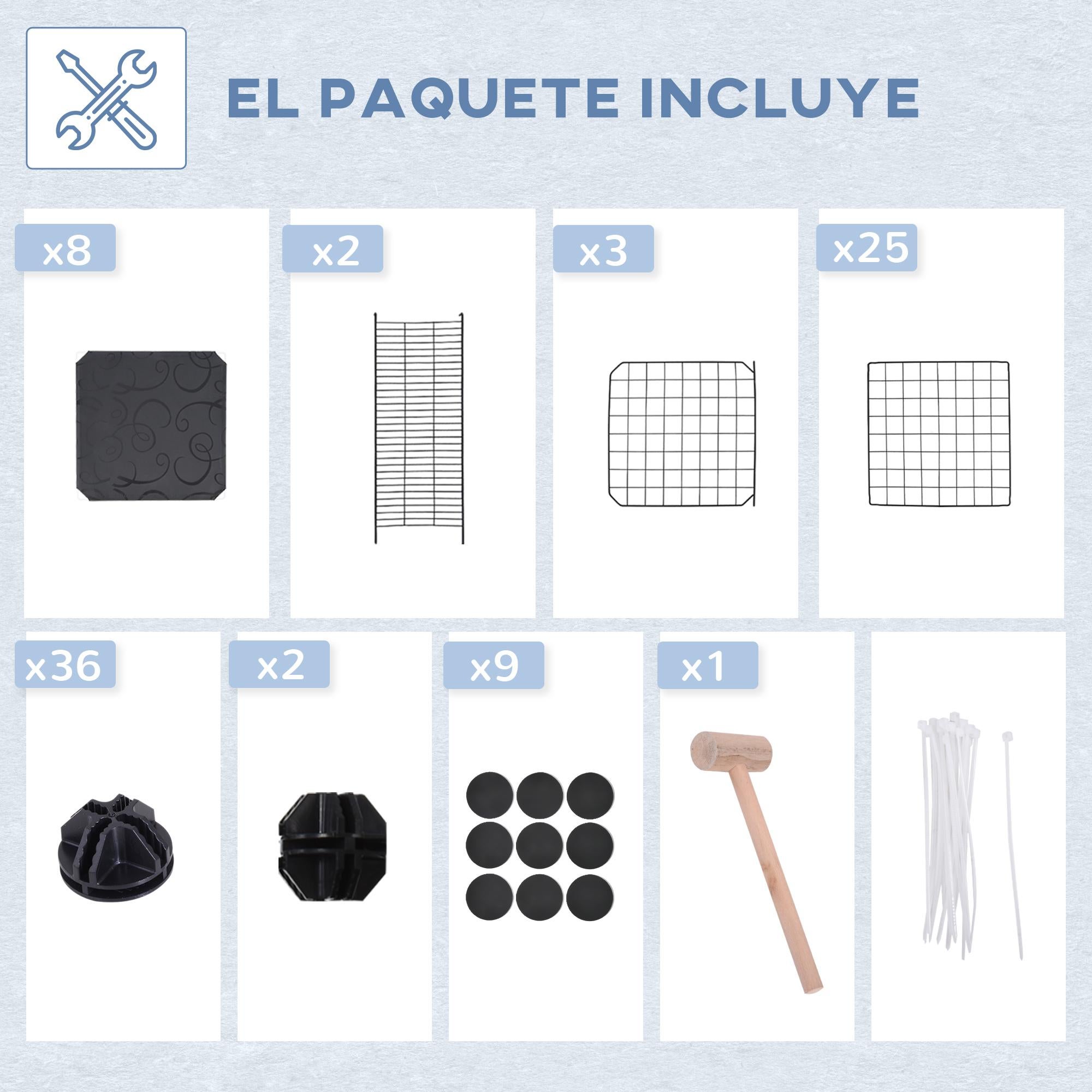 Recinto para Animais de Estimação PawHut Metal e PP 70x70x105 cm - 6