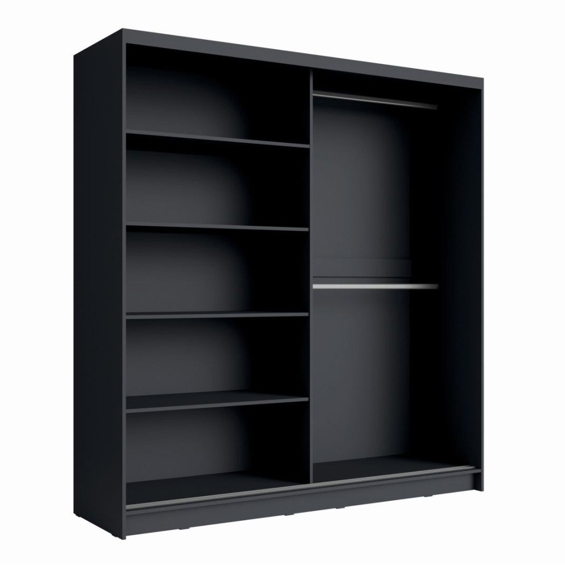 Armoire design 200cm coloris gris graphite et noir collection NARAGO - 3