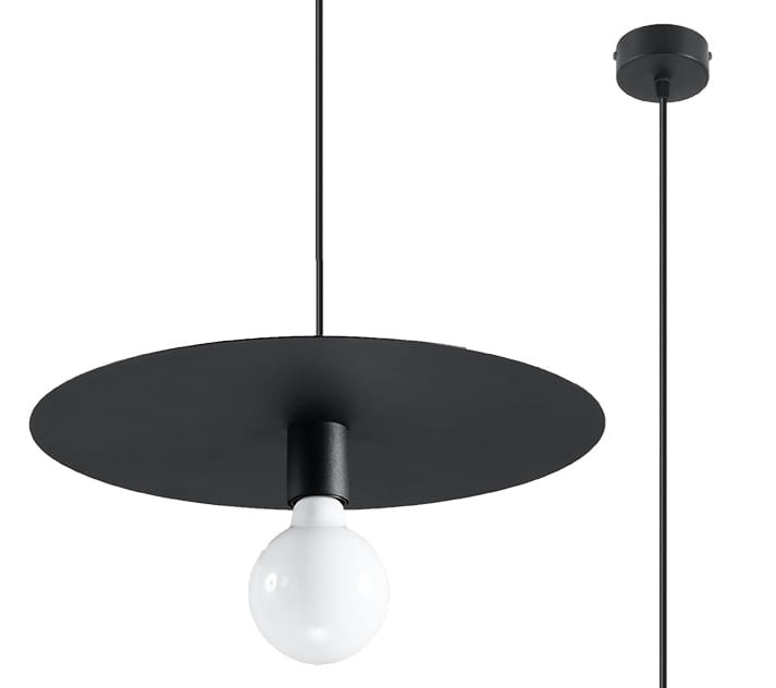 Lampa sufitowa wisząca Flavio czarna 1xE27x60W wym: 120 x 40 x 40 cm metal Sollux Lighting