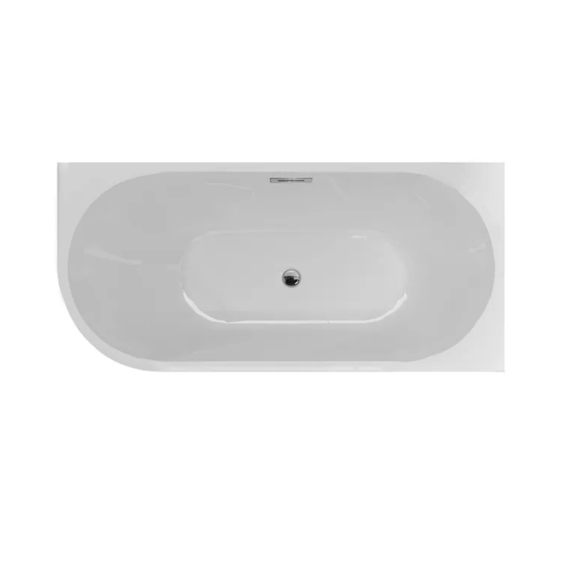 Baignoire d’angle droite avec vidage – 170 x 75 cm – Blanc brillant – LUXA - 3