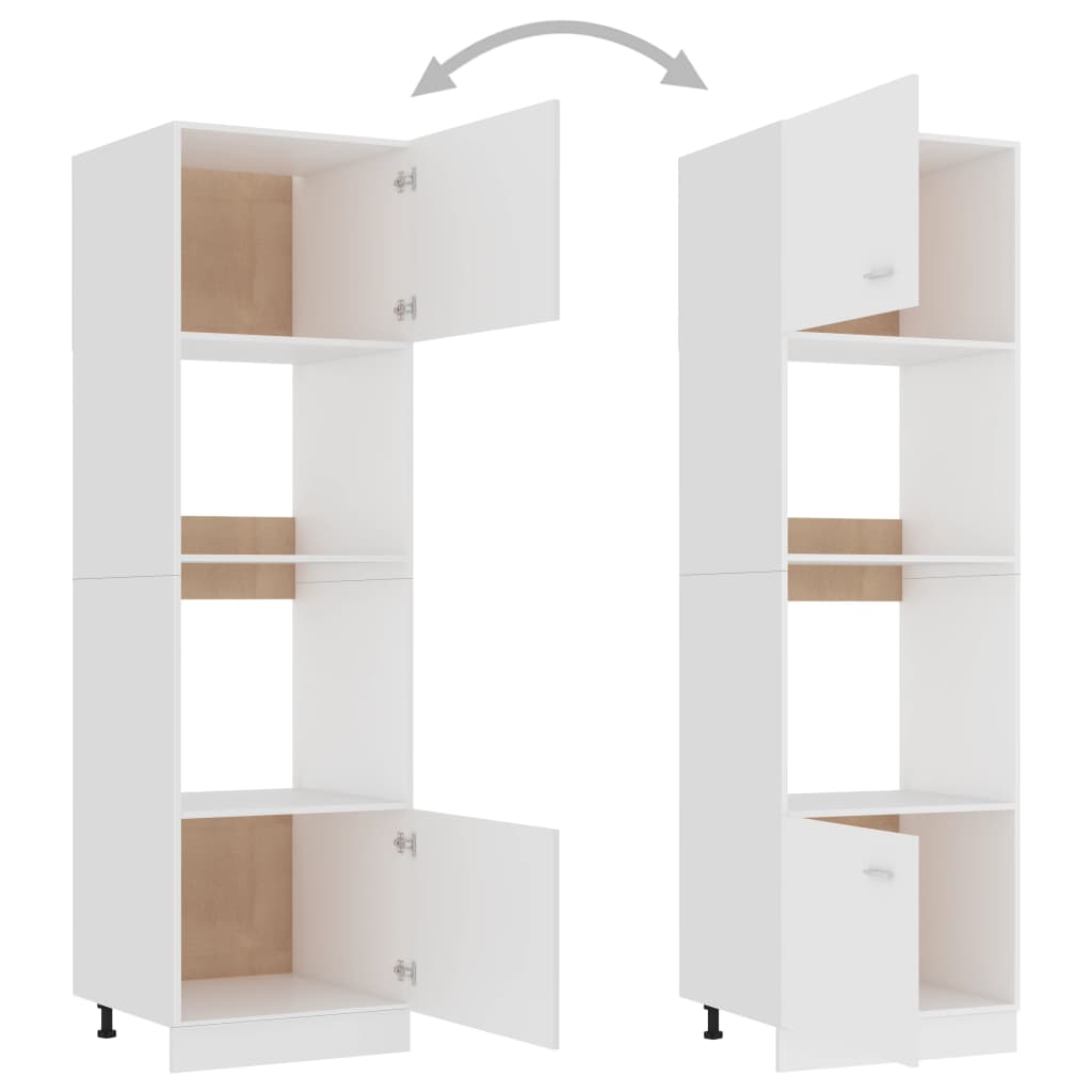 Colonne micro-ondes Blanc 60 x 57 x 207 cm Bois d'ingénierie - 5