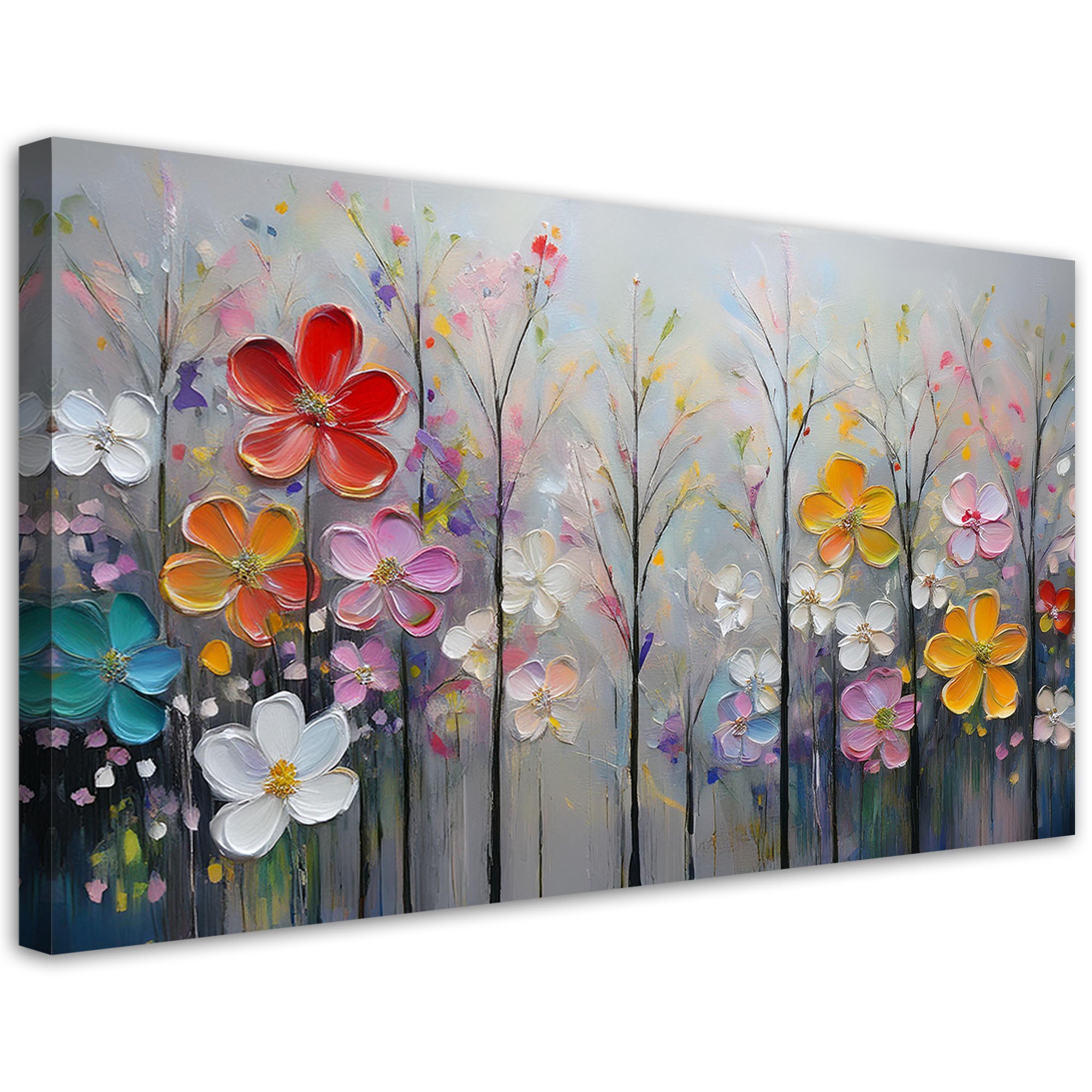 Obraz na płótnie, Kwiaty Drzewa Kolorowe Natura 80x40