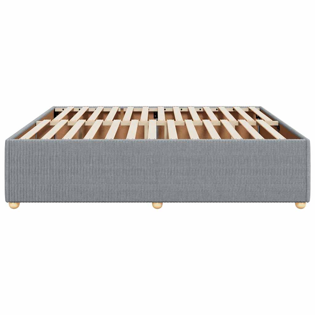 vidaXL Cadre de lit sans matelas gris clair 200x200 cm tissu - 4