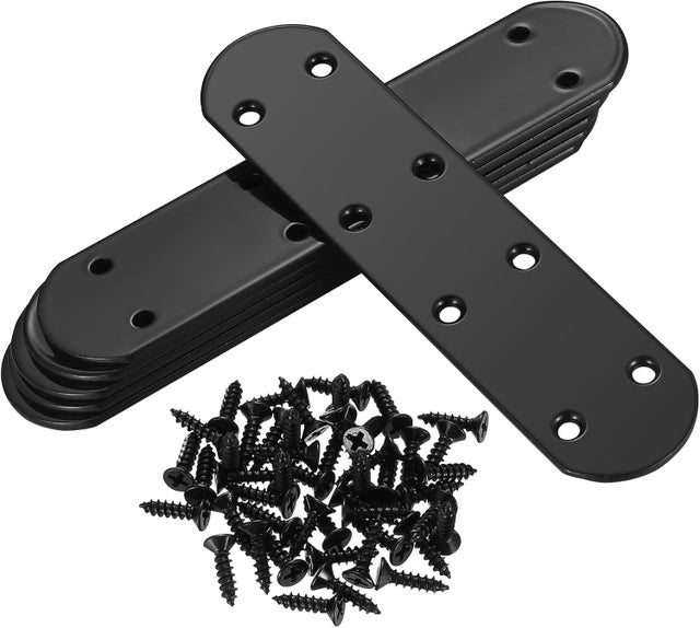 6 sztuk Płaskowników Perforowanych 164x39x2.8mm, Płaskie Kątowniki Mocujące Proste, Płaskowniki, Płaskie Metalowe Wsporniki Kątowe, Złącze