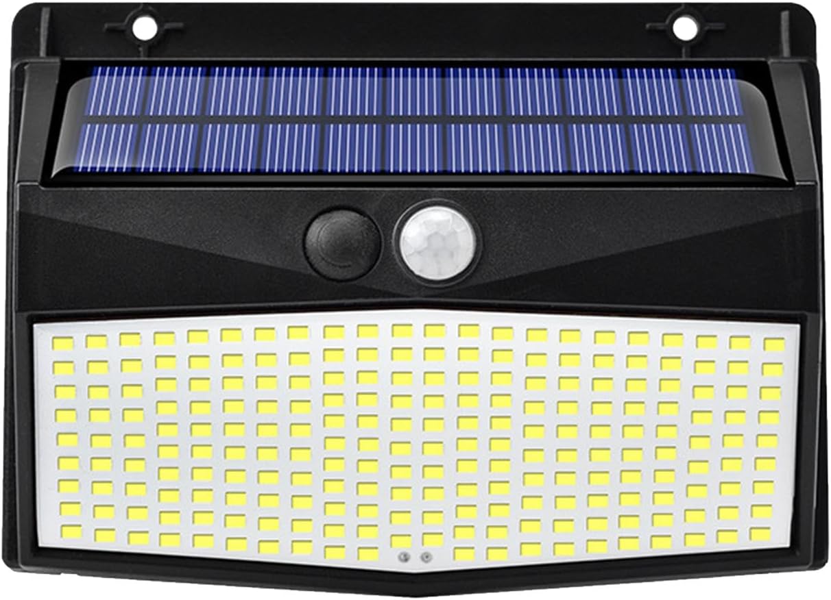 Solarna lampa ścienna, wodoodporna lampa zewnętrzna z czujnikiem ruchu, kompaktowa i przenośna, 14 x 10,6 x 1,8 cm, 3 tryby, oświetlenie LED