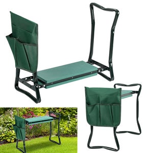 Sedia Inginocchiatoio Da Giardino Green Blade Piega Con Cuscino E Telaio Acciaio - Verde