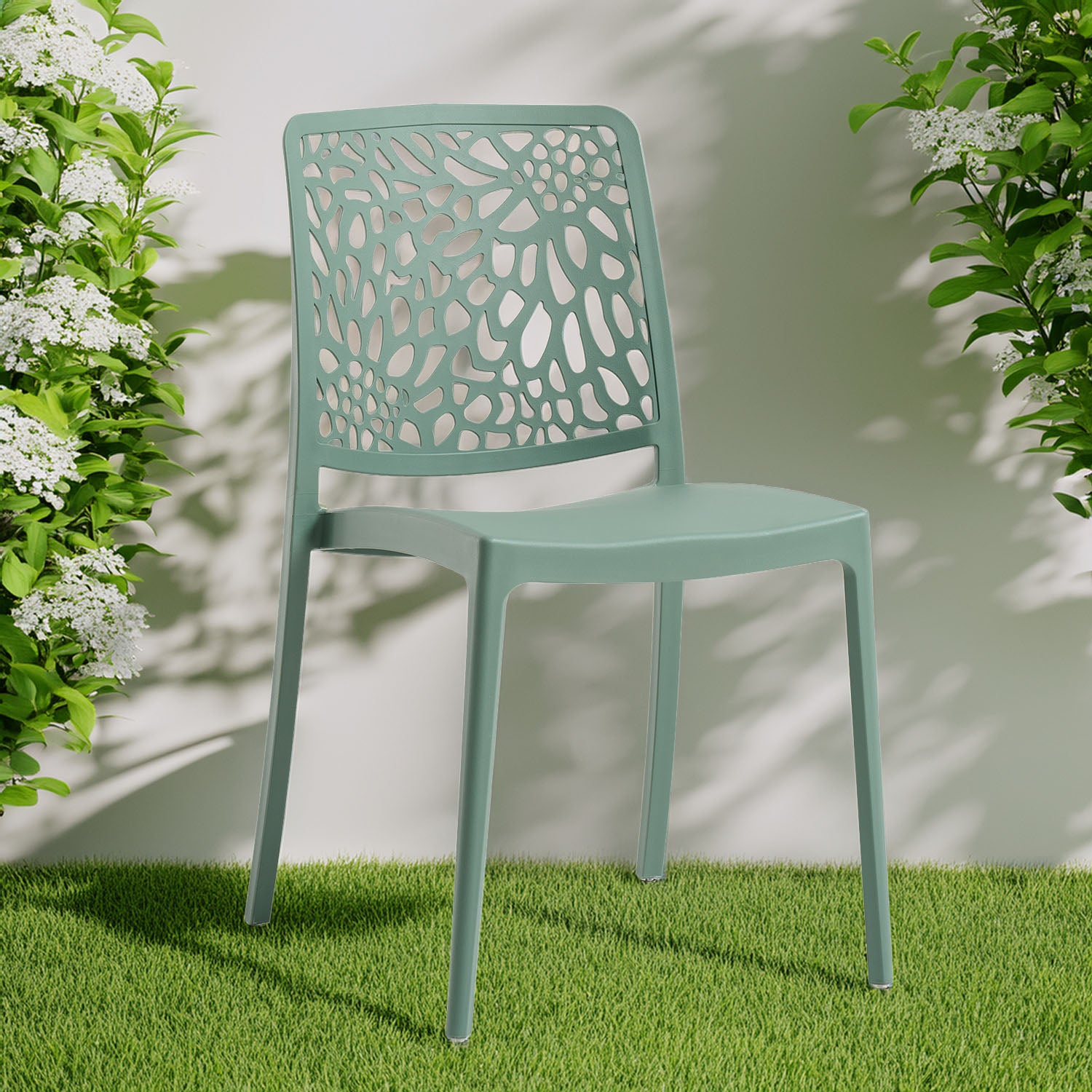 Lot de 6 Chaise de jardin sans coussin Sole en Polypropylène Vert - 2